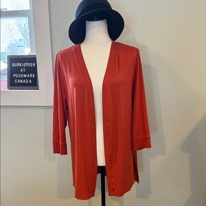 Cuddl Duds Terracotta Open Front Cardigan L Super Soft